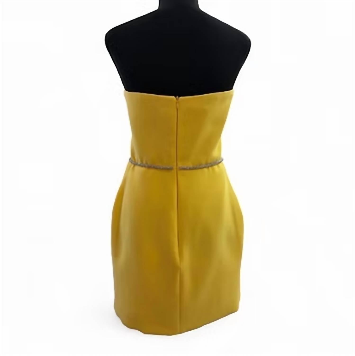 Dalida Ayach - Women's Strapless Short Dress With Belt