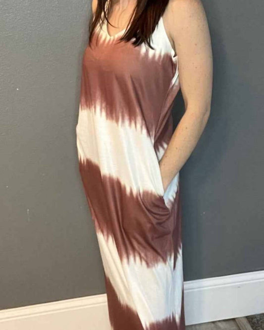 Pretty Bash - Stripe Tie Dye Maxi Dress