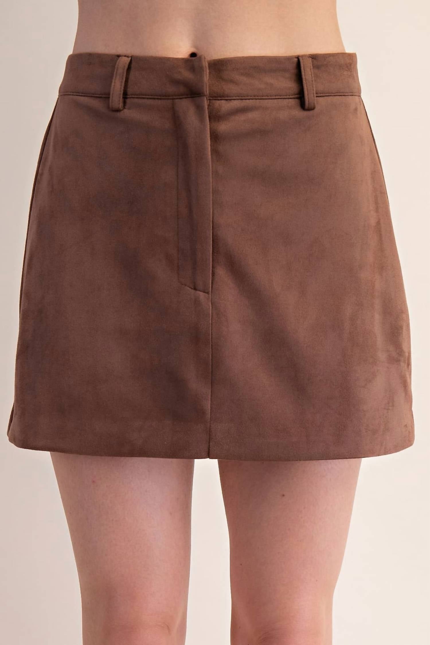 Glam - Lulu Faux Suede Mini Skirt