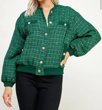 Strut & Bolt - Metallic Tweed Bomber Jacket