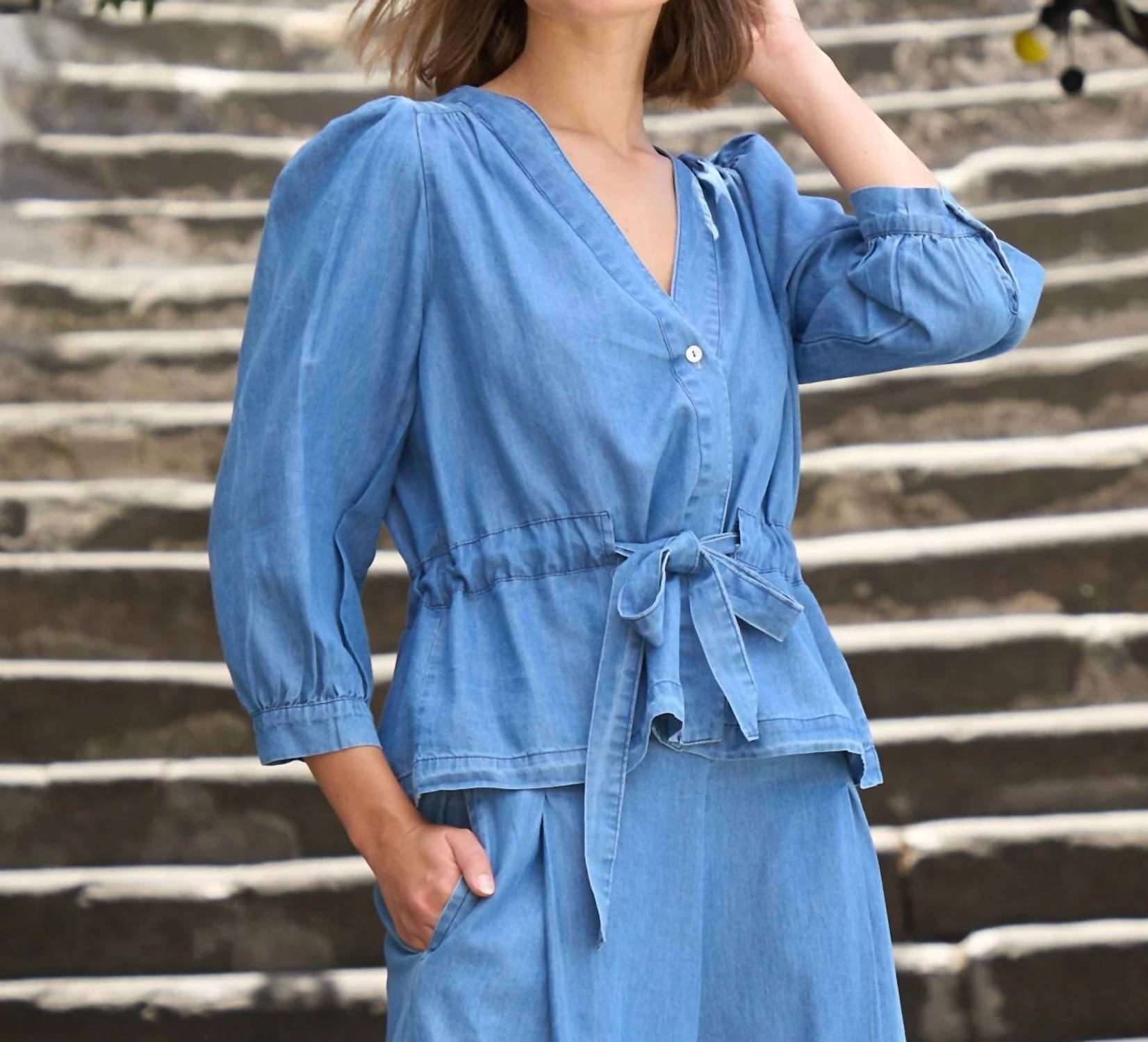Blueberry - Cinch Waist Top