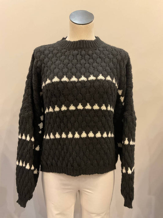 Pink Martini - Women's Long Sleeve Textured Sweater