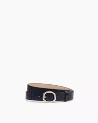 Rag & Bone Women's Mini Audrey Leather Belt in indigo croc - women's accessory