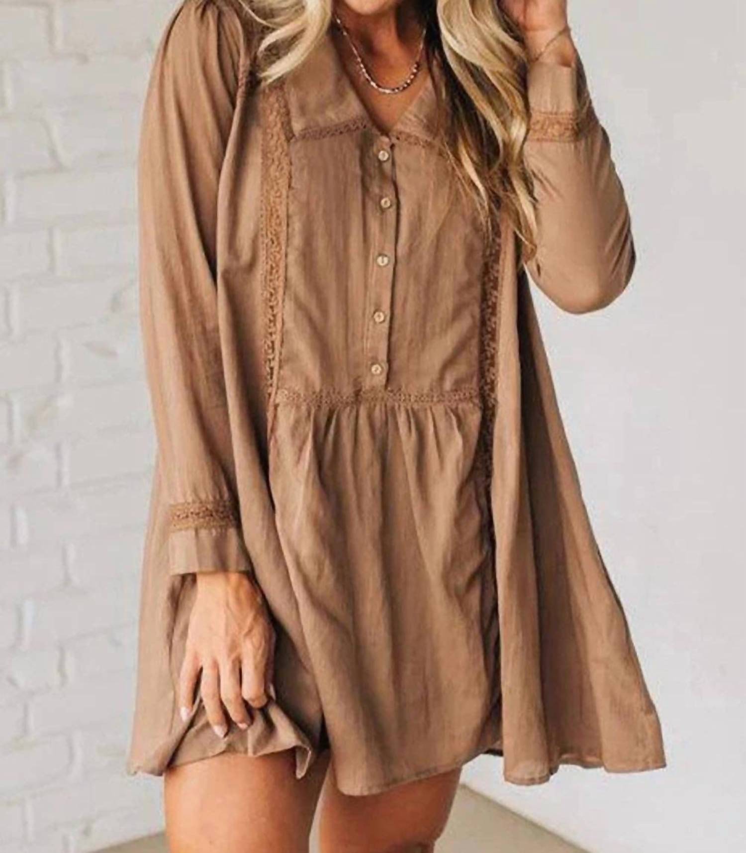 Lovesoft - Peter Pan Collar Mini Shirt Dress