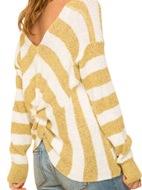 Mystree - Knotted Back Stripe Pullover Sweater