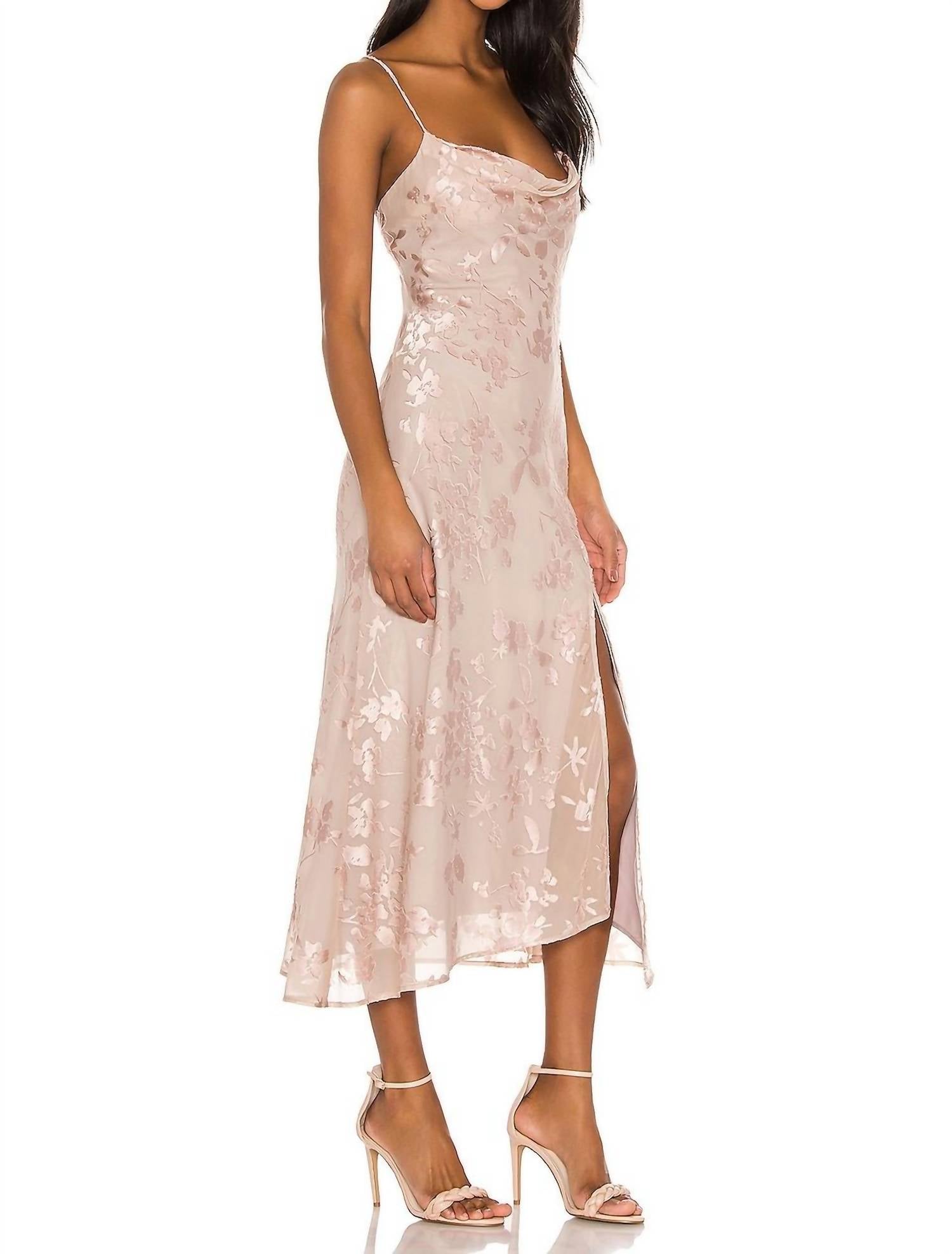 ASTR Kimbra Dress in blush floral jacquard - women's dress - detail view
