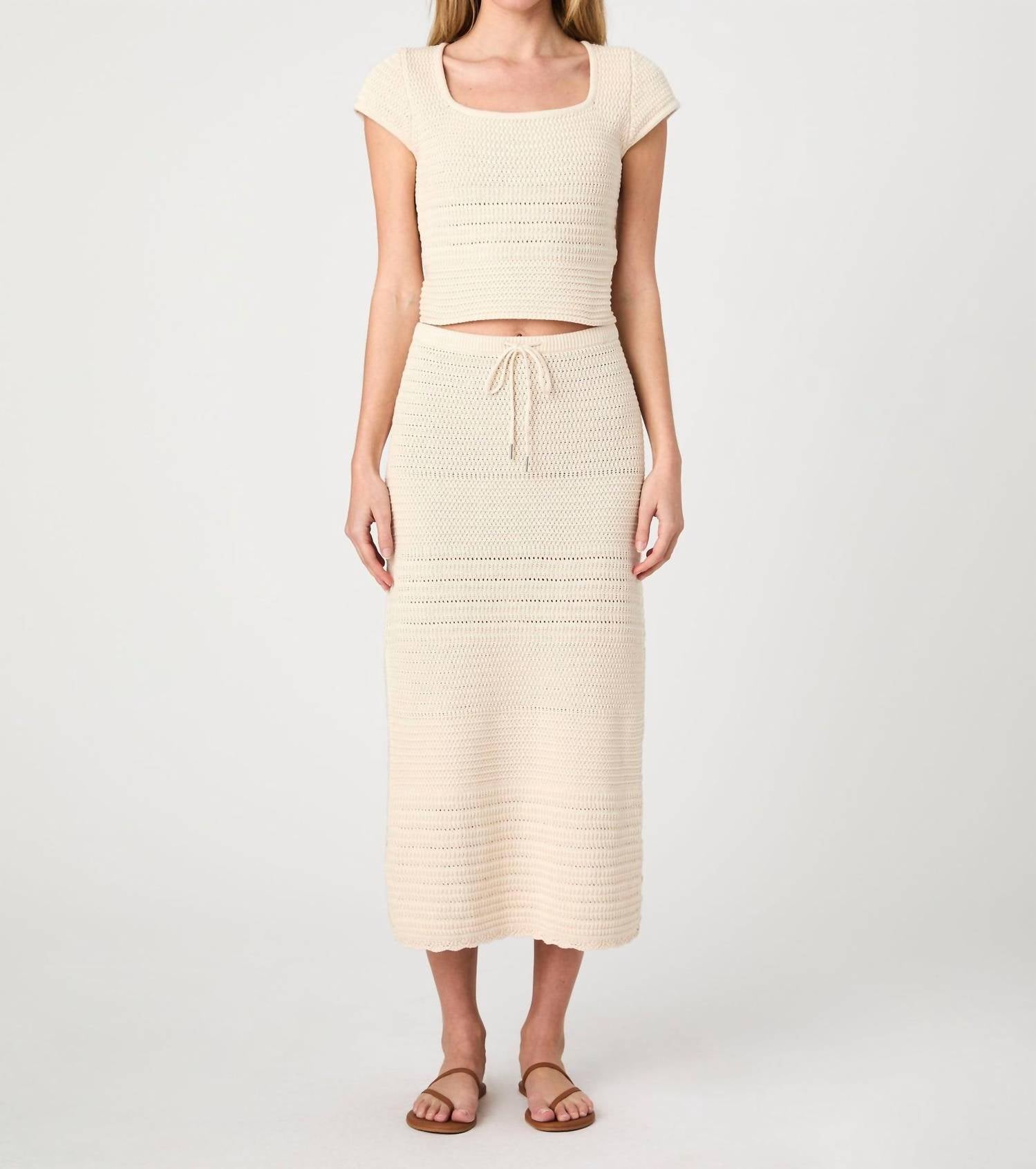 French Connection - Nellis Cotton Side Slit Skirt