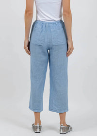 Elliott Lauren - Drawstring Pull-on Crop Linen Pants