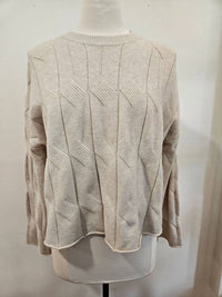 Eternelle - Women's Diamond Cable Crew Neck Sweater