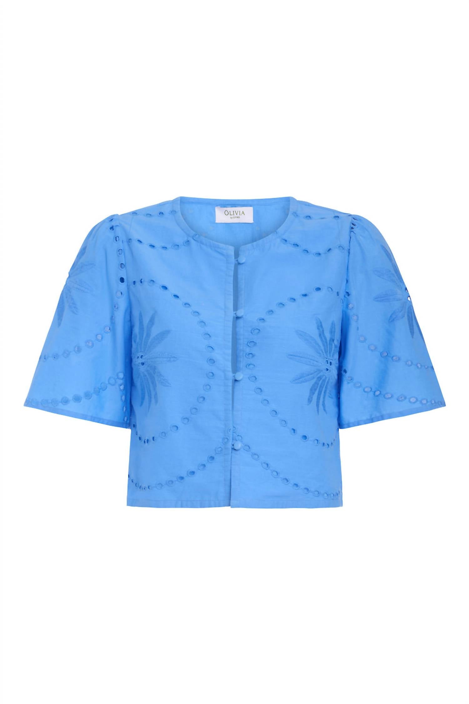 Olivia by Livro Heidi Top in azul lace - women's blouse - view 4