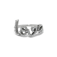 Brighton Women's Love Script Sparkle Ring in silver - women's jewelry