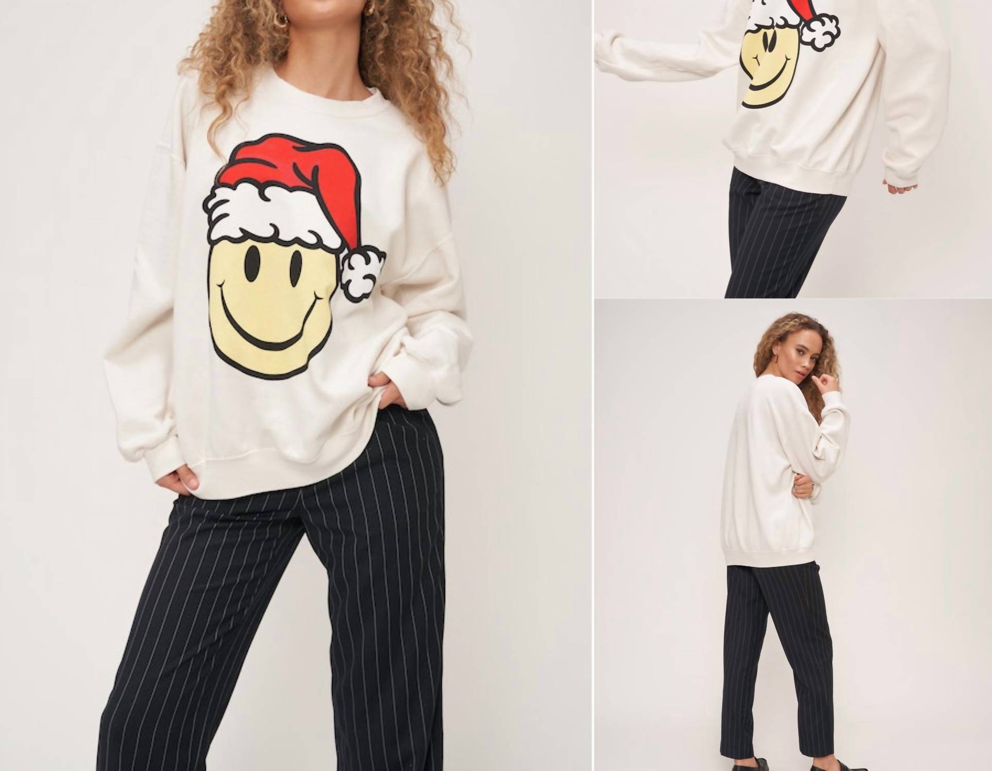 Project Social T - Santa Smiley Sweatshirt