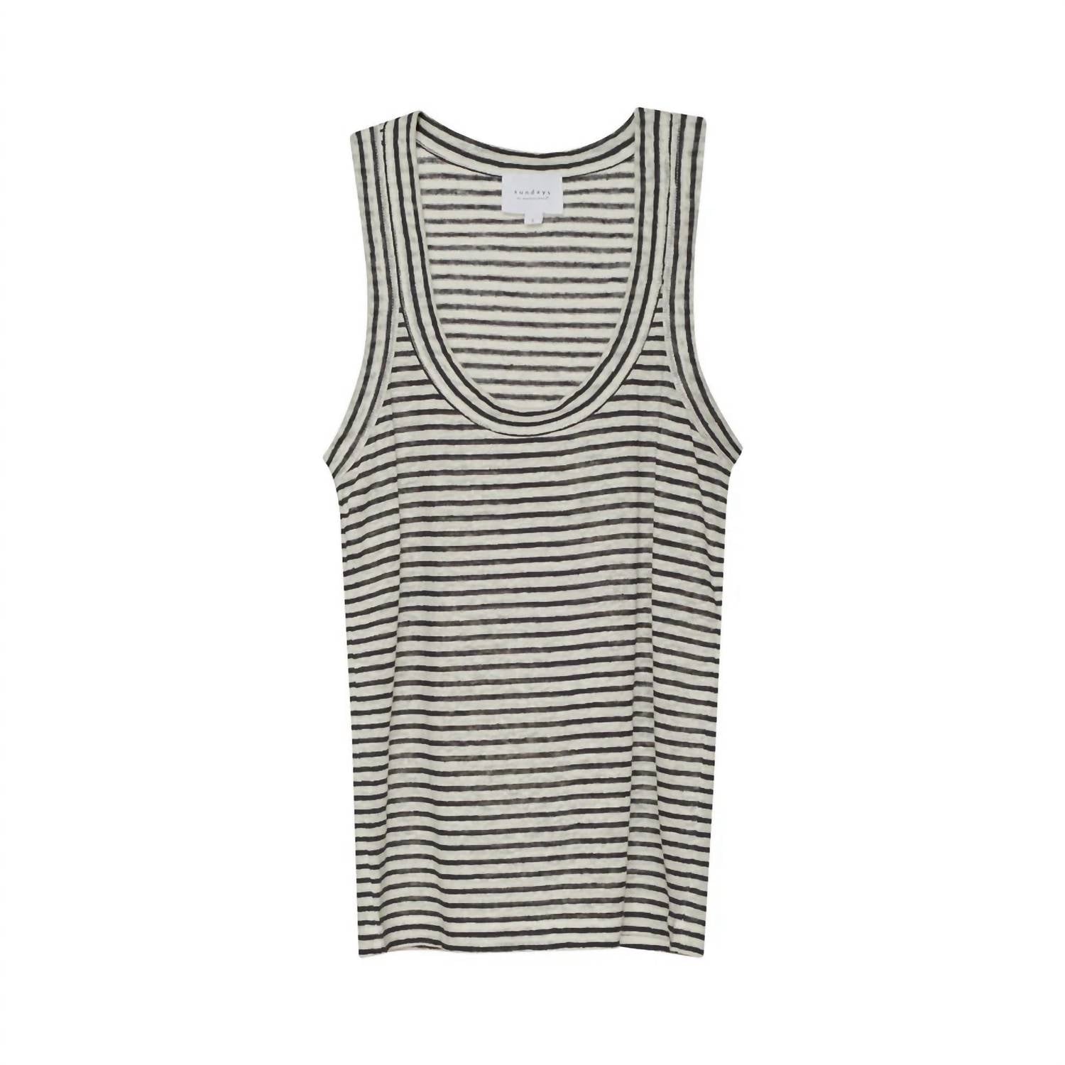 Sundays - Stripe Linen Danny Tank Top