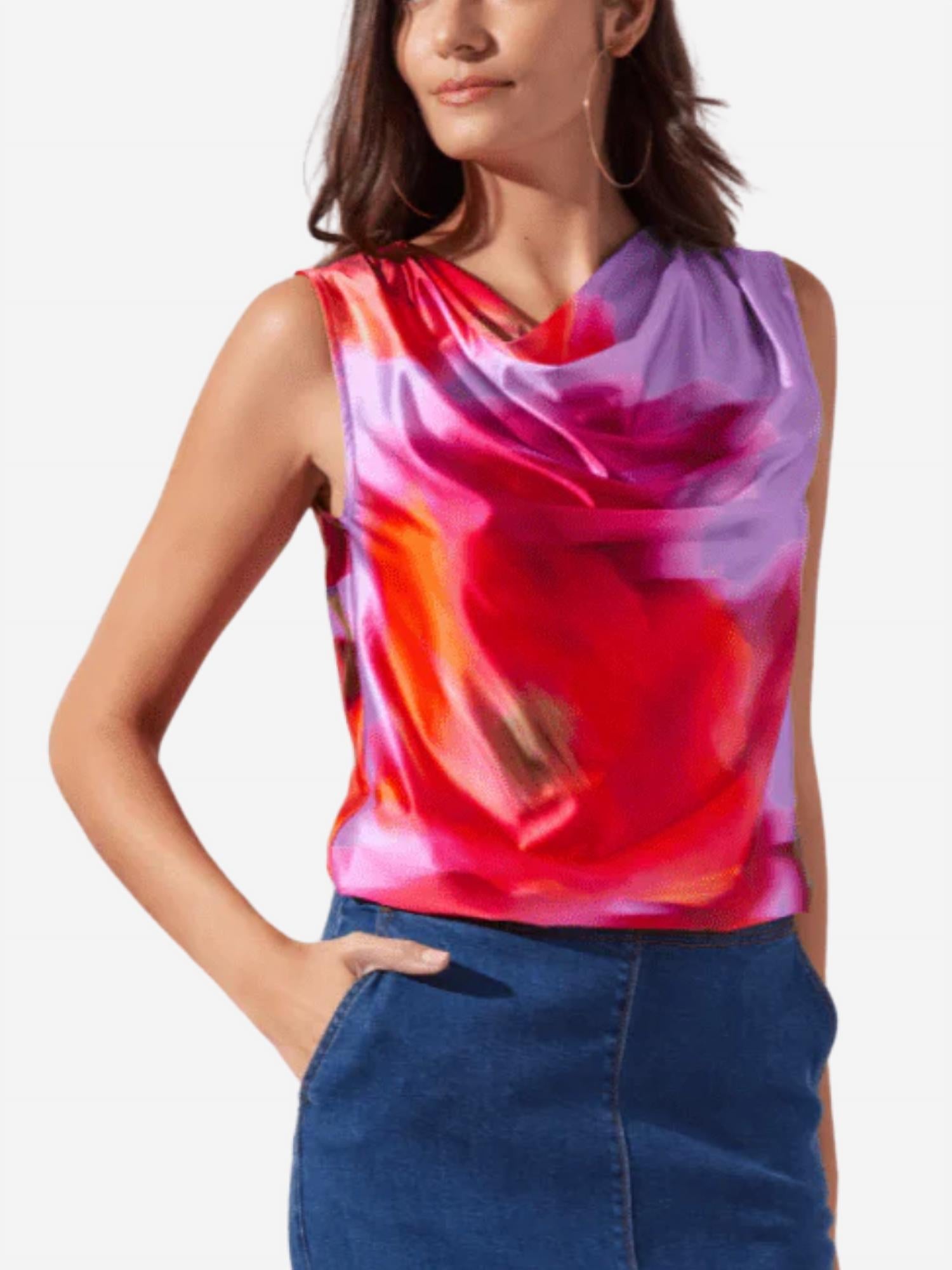 Lysse - Rosario Draped Printed Top