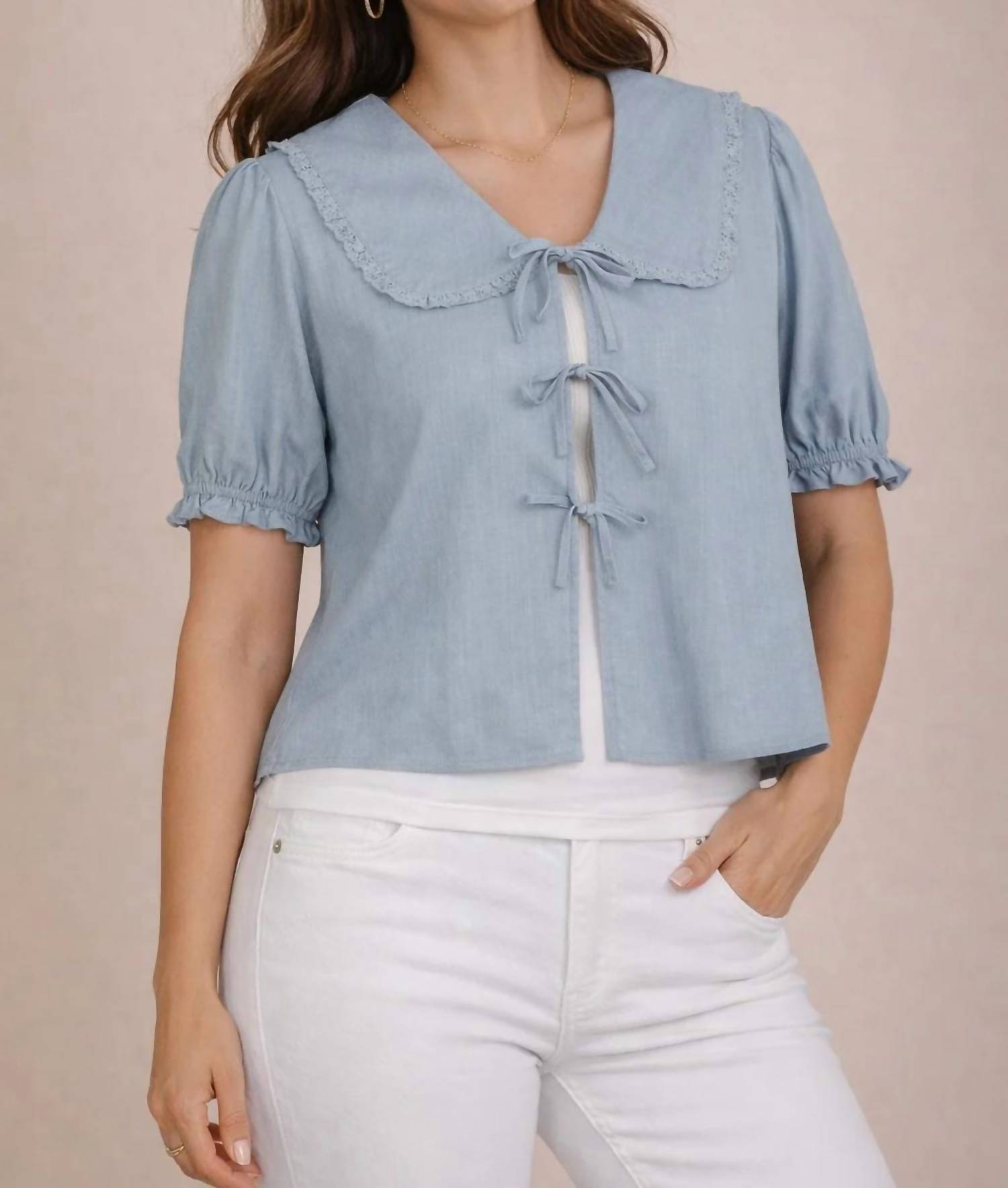 Pine Apparel - Linen & Lace Top