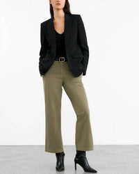 NILI LOTAN Nohan Cropped Leg Pant in military green - women's pants - alternate view
