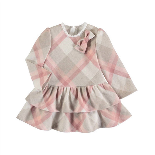 Mayoral - Kid's Tiered Ruffle Neck Plaid Dress