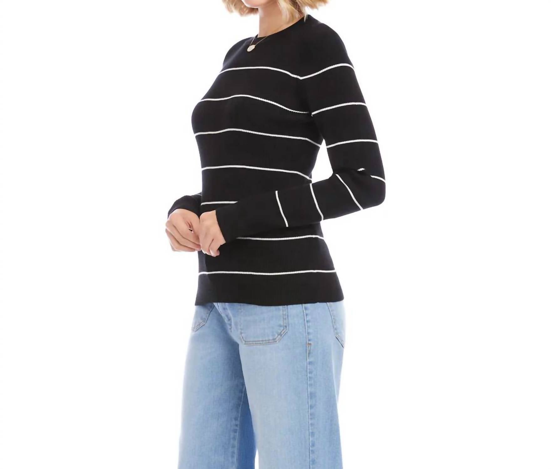 Karen Kane - Sayer Stripe Ribbed Sweater