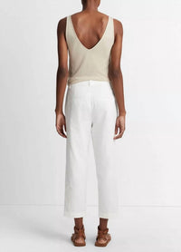 Low Rise Washed Cotton Crop Pant