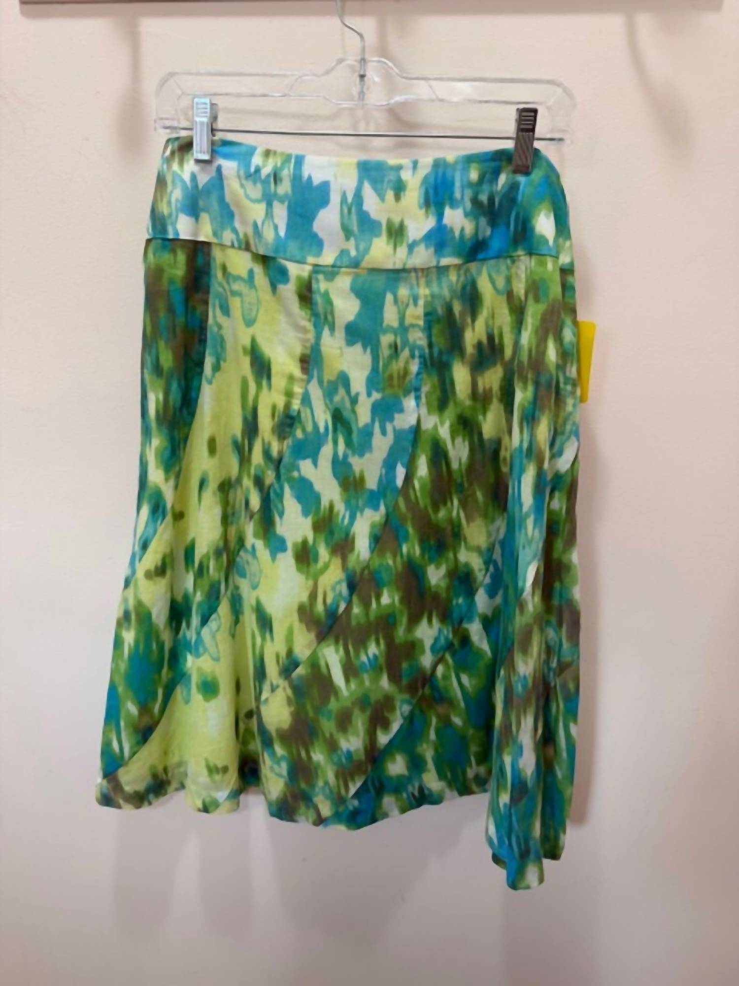 600 West Women's Print Cotton Skirt in turquoise lime olive - women's skirt