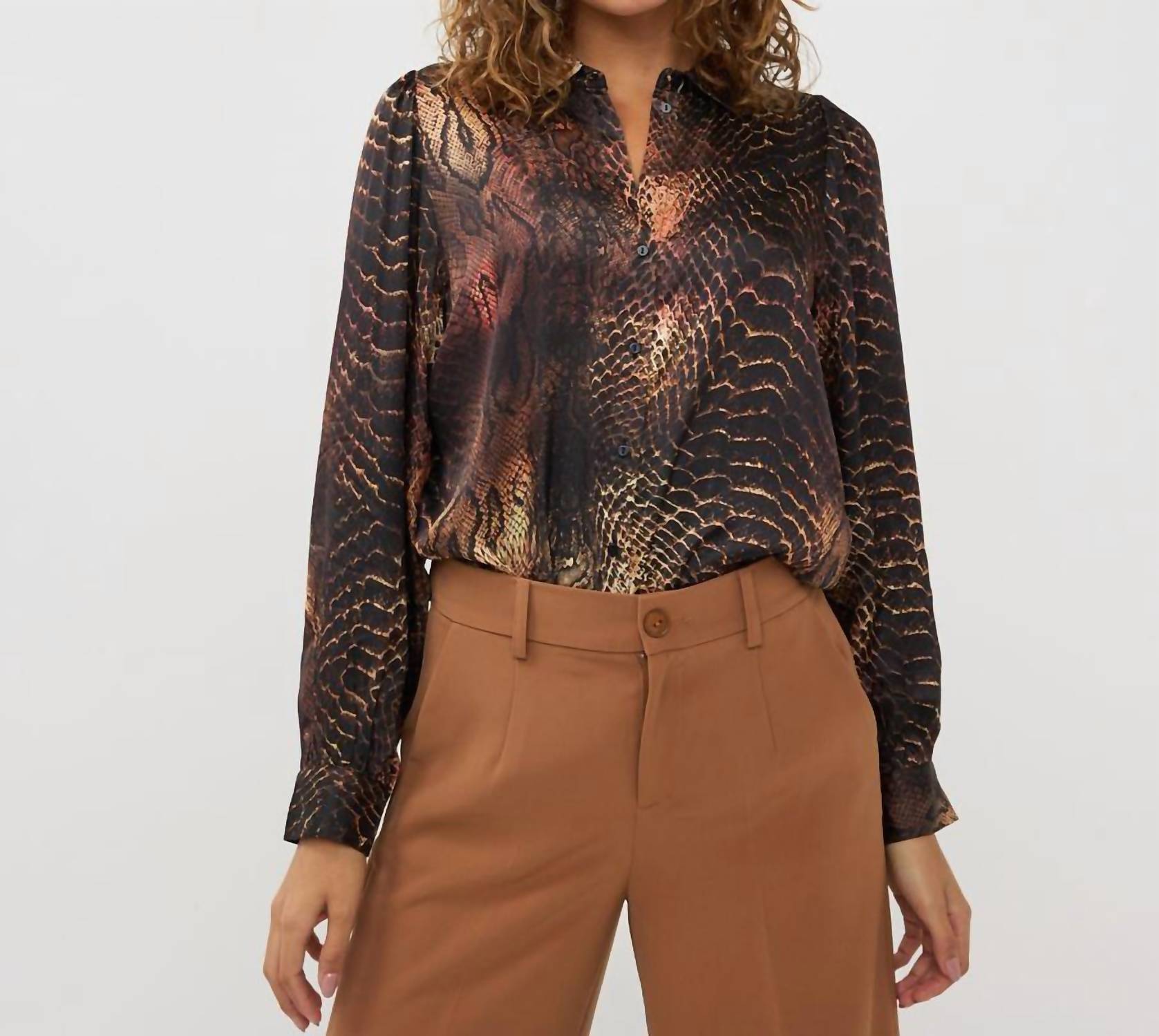 ESQUALO Basic Blouse in sneaky eve - women's blouse