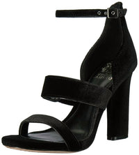 VINCE CAMUTO Women's Robeka Velvet Block Heel Sandals in black - women's sandal