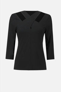 Joseph Ribkoff - V-neck Cut-out Pullover Top
