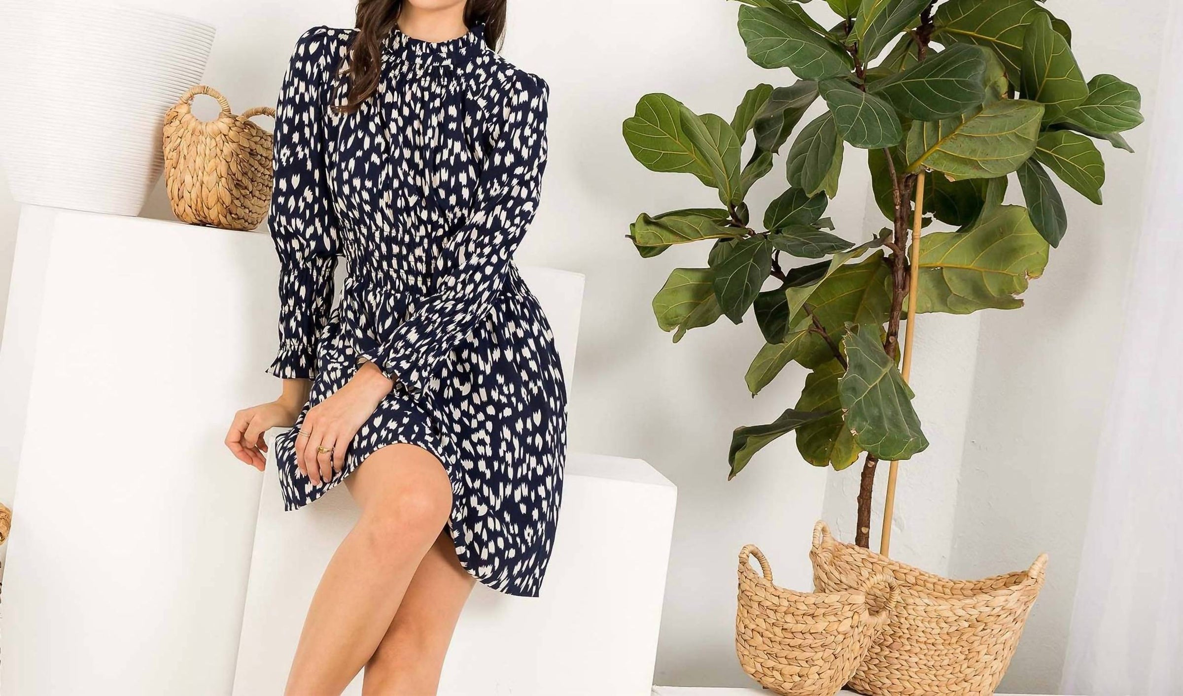 Thml - Print Smocked Waist Dress