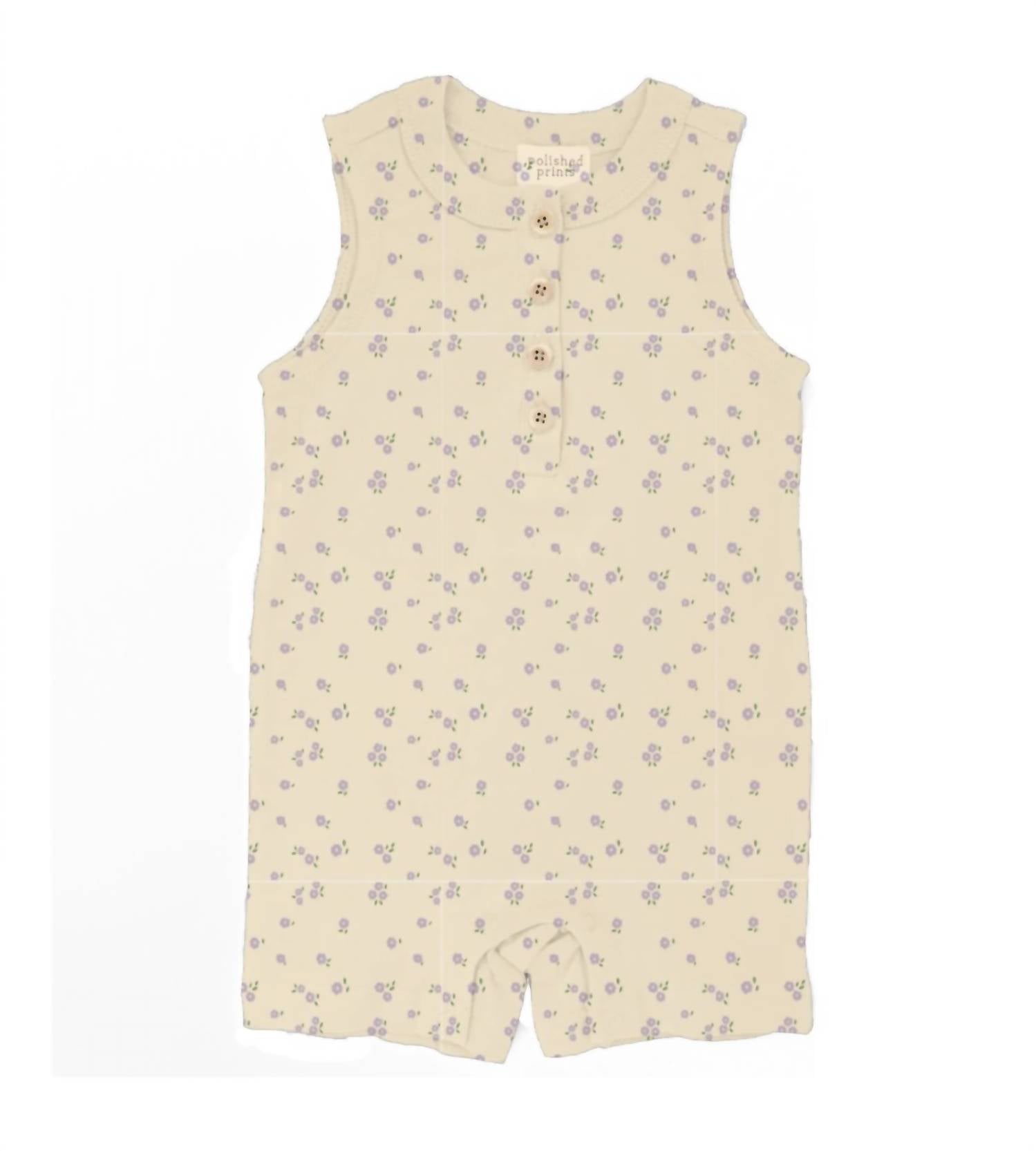 Polished Prints - Mini Floral Summer Henley Romper
