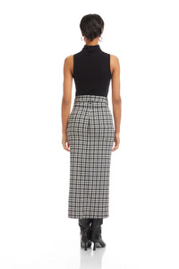 Fifteen Twenty Elyce Front Slit Midi Skirt in plaid - women's skirt - alternate view