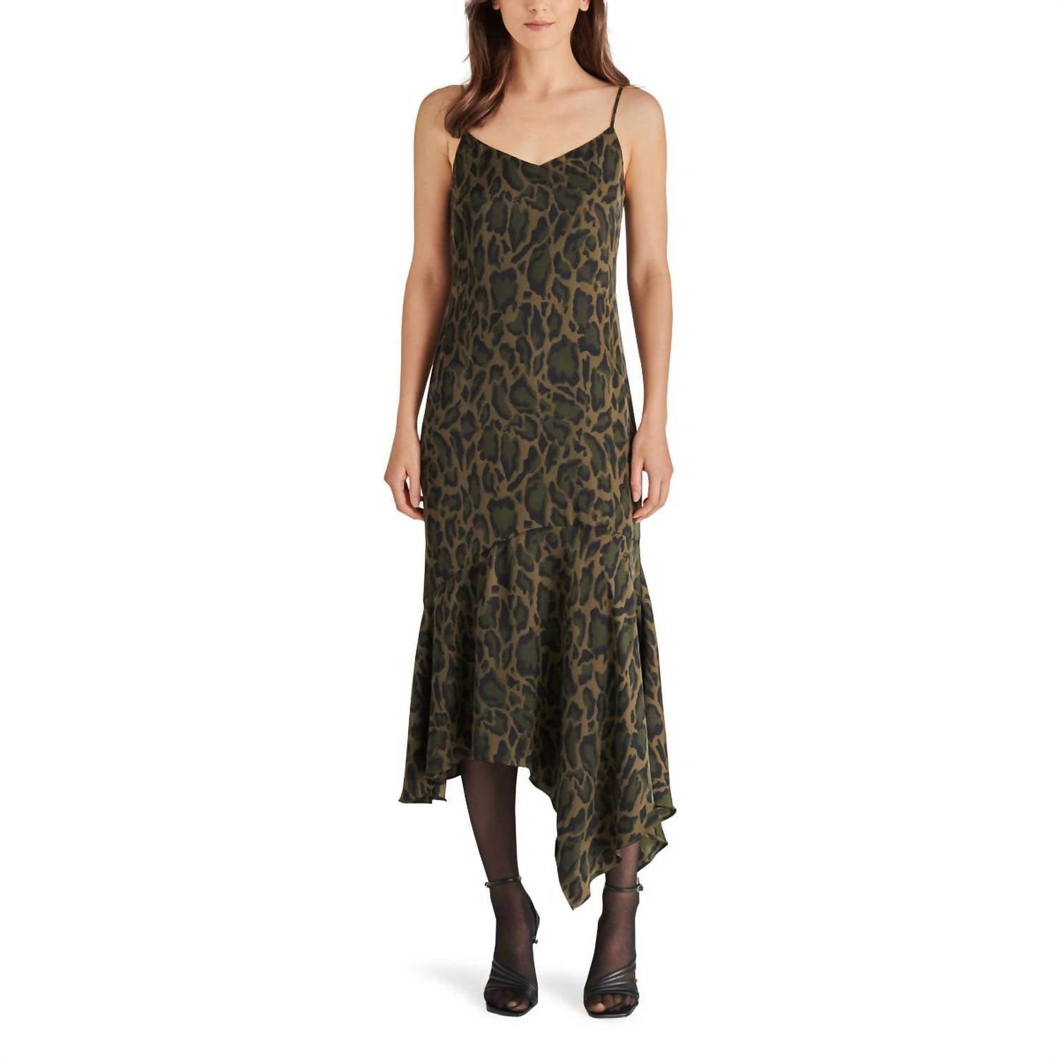STEVE MADDEN Lucille Leopard Satin Slip dress Print - women's dress