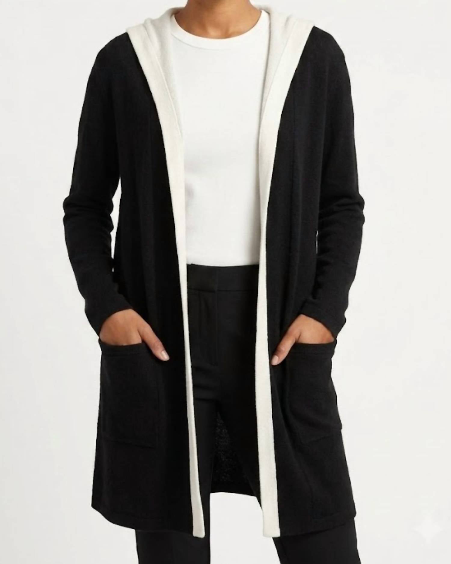 Isca - Long Cardigan With Hood
