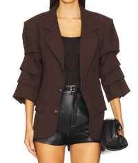 Nonchalant Label - Roma Riched Sleeve Single Breasted Blazer