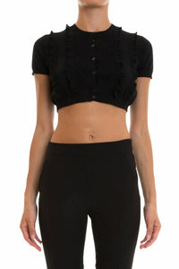 Valentino Garavani - Wool Flounced Bolero Top