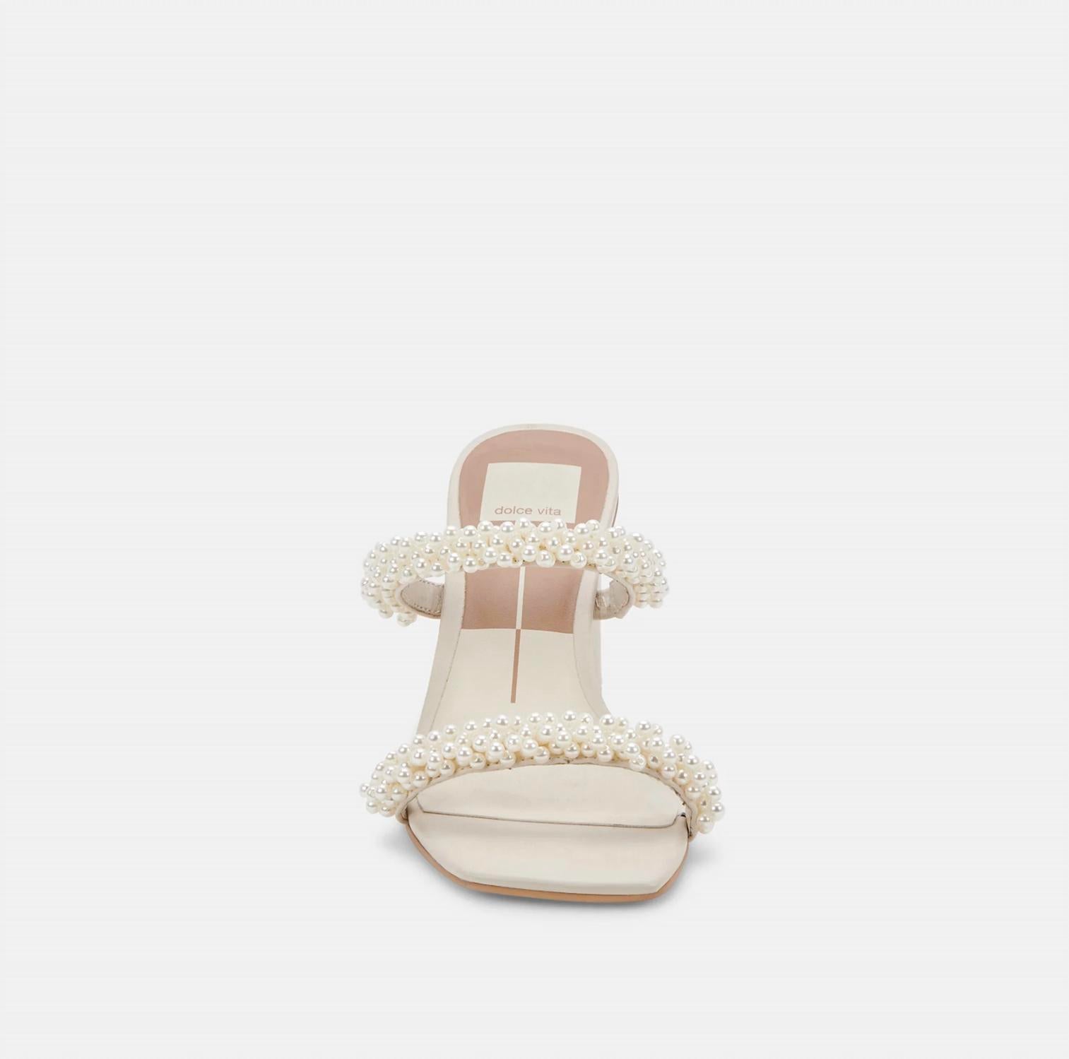 Dolce Vita Women's Noel Heels in vanilla pearls - women's sandal - alternate view