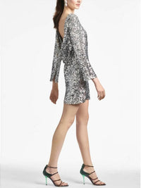 Sachin & Babi - Cameron Sequin Cowl Back Mini Dress