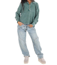Zenana - Always on Point Collared Sweater