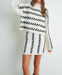 Buttermelon - Wavy Stripe Mini Skirt