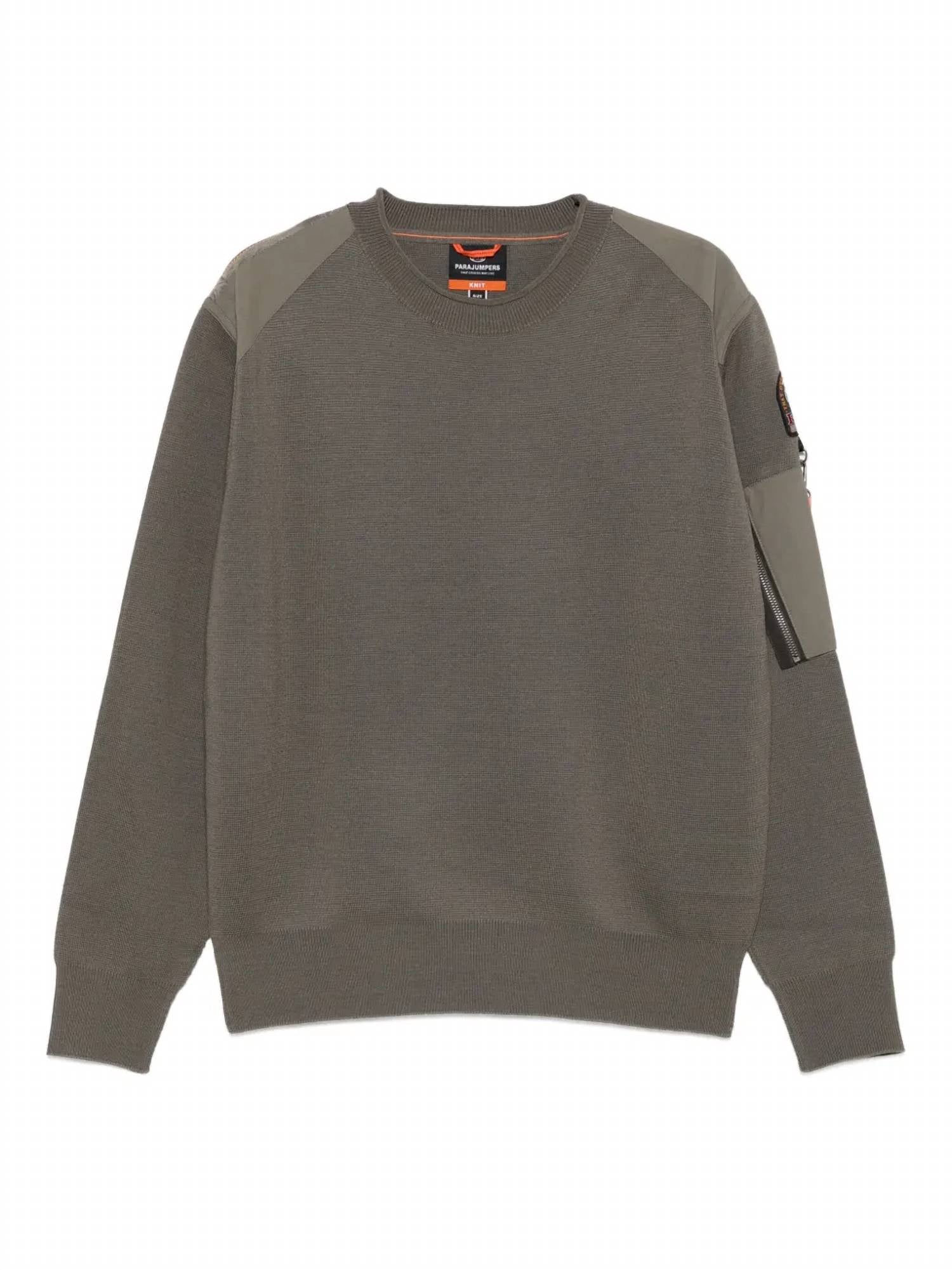 PARAJUMPERS Men's Braw Crewneck Sweater in olive 1 - men's sweater - view 5