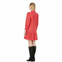 Joy Joy - Corduroy Flounce Long Sleeve Dress