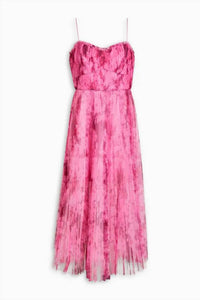 Monique Lhuillier Floral Tulle Dress in pink - women's dress - detail view
