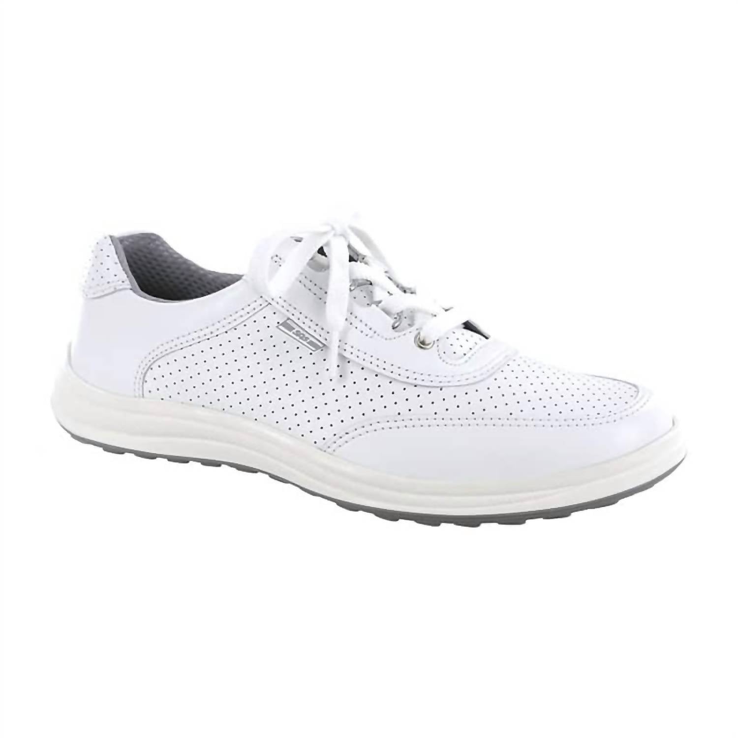 SAS Women's Sporty Lux Lace Up Sneaker in white perf - women's sneaker