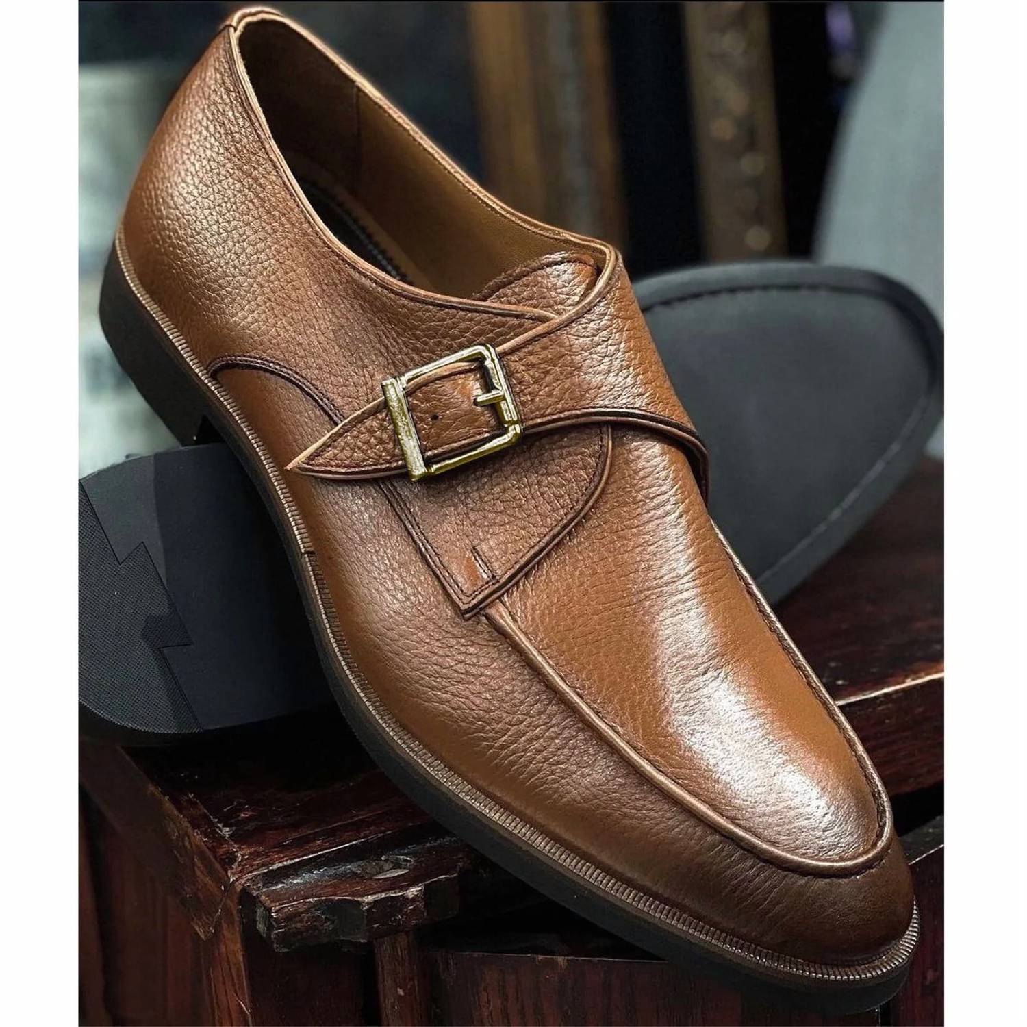 Alan Payne - Men's Basel Ii Deerskin Monk Strap Dress Shoe