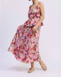 En Saison Celeste Maxi Skirt in pink red olive - women's skirt - alternate view