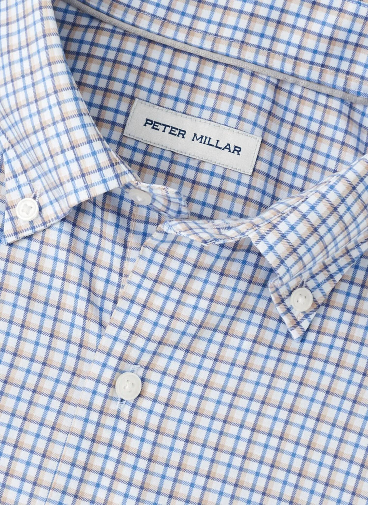 PETER MILLAR Julian Crown Lite Cotton Stretch Shirt in evening tide - men's shirt - alternate view