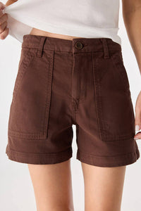 AMO Easy Army Shorts in brown - women's shorts - alternate view