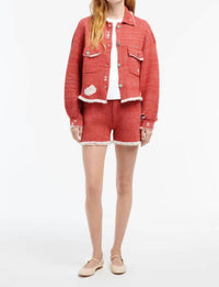 Barrie Denim Fringed Cashmere Cotton Shorts in special cinder - women's shorts - view 4