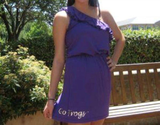 Livy Lu - TCU Logo One Shoulder Dress