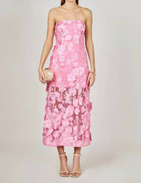 Endless Rose - Floral Embroidery Strapless Dress