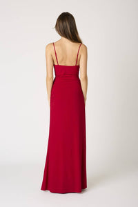 Cotton Candy La - Malena Cowl Ruched Side Strappy Maxi Dress